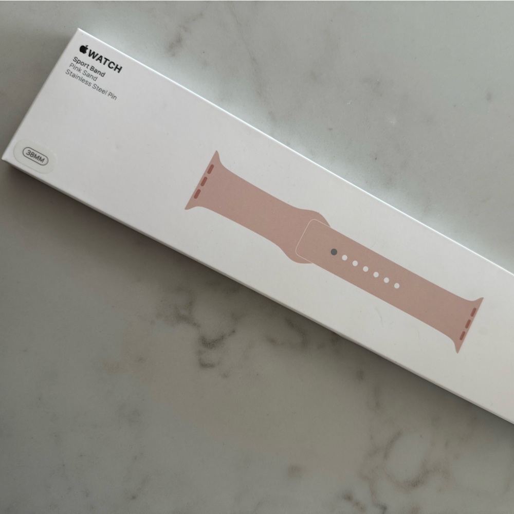 NEW IN BOX 38mm Apple Watch Sport Band Pink Sand
